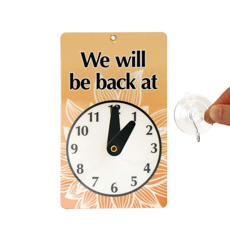 SmartSign â€œWe Will Be Back - Welcome We are Openâ€ Two-Sided Be Back Clock Sign | 7.75" x 4.75" Plastic - Image 3